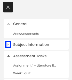 Moodle - Site Index Collapsed Example